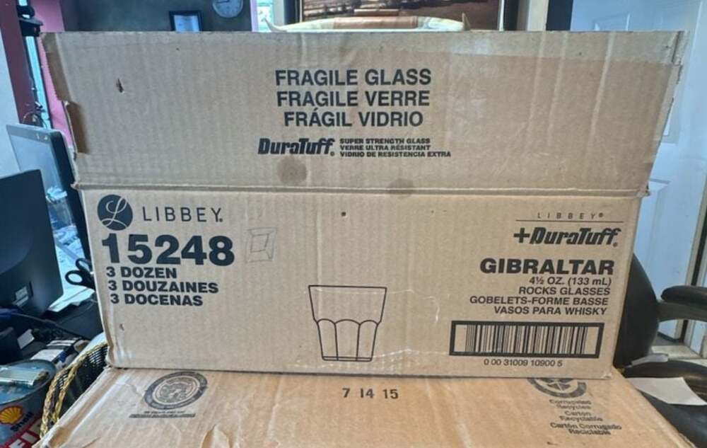 Box of Libbey Gibraltar DuraTuff 4.5 oz Rocks Glasses 15248 (22 Glasses)